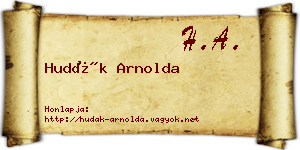 Hudák Arnolda névjegykártya